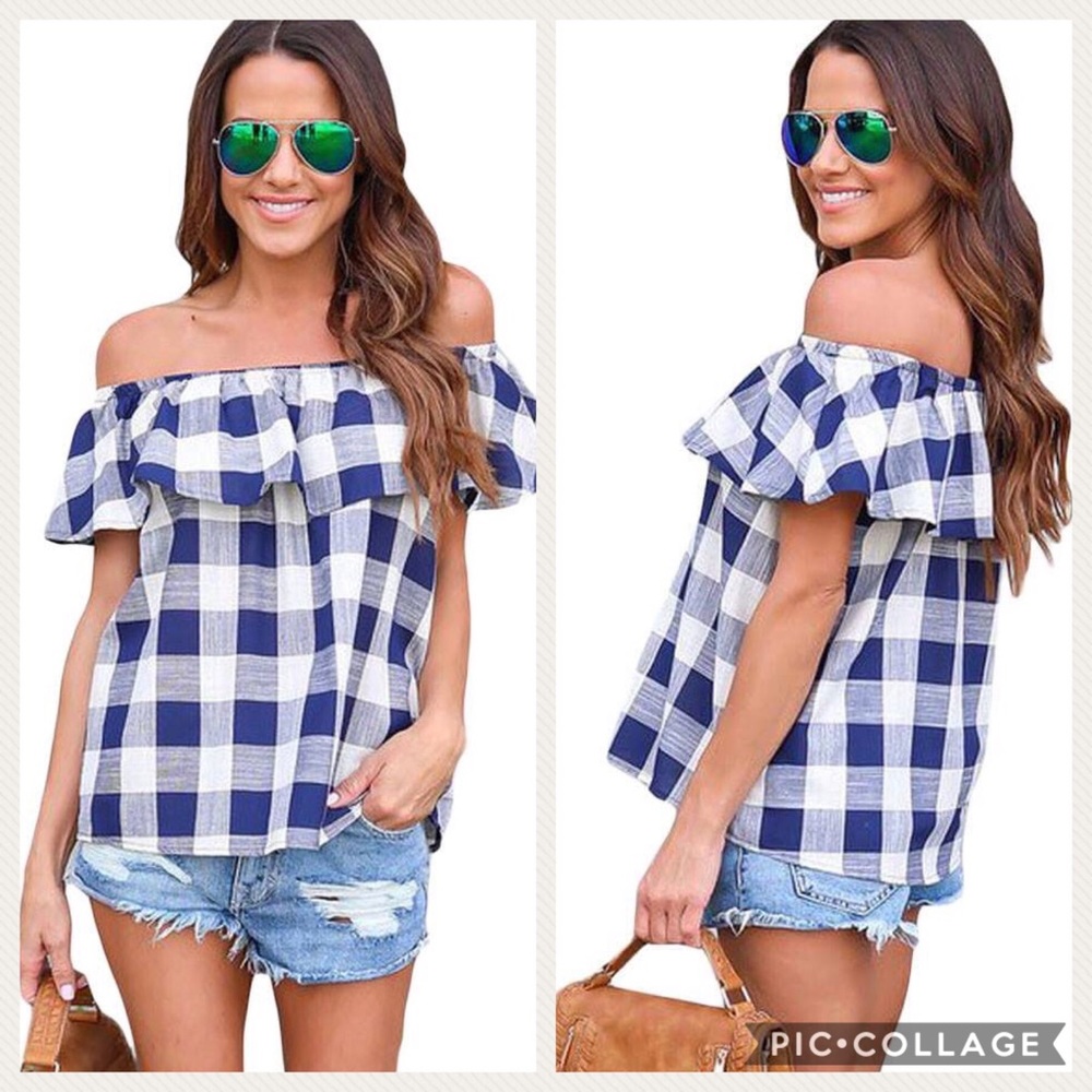 *Gorgeous Checkered Top - Picture 1 of 5